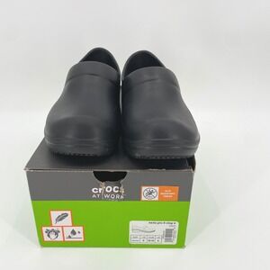 Crocs Neria Pro II Clog Women Size 8 Black Rubber Slip Resistant Work Shoes